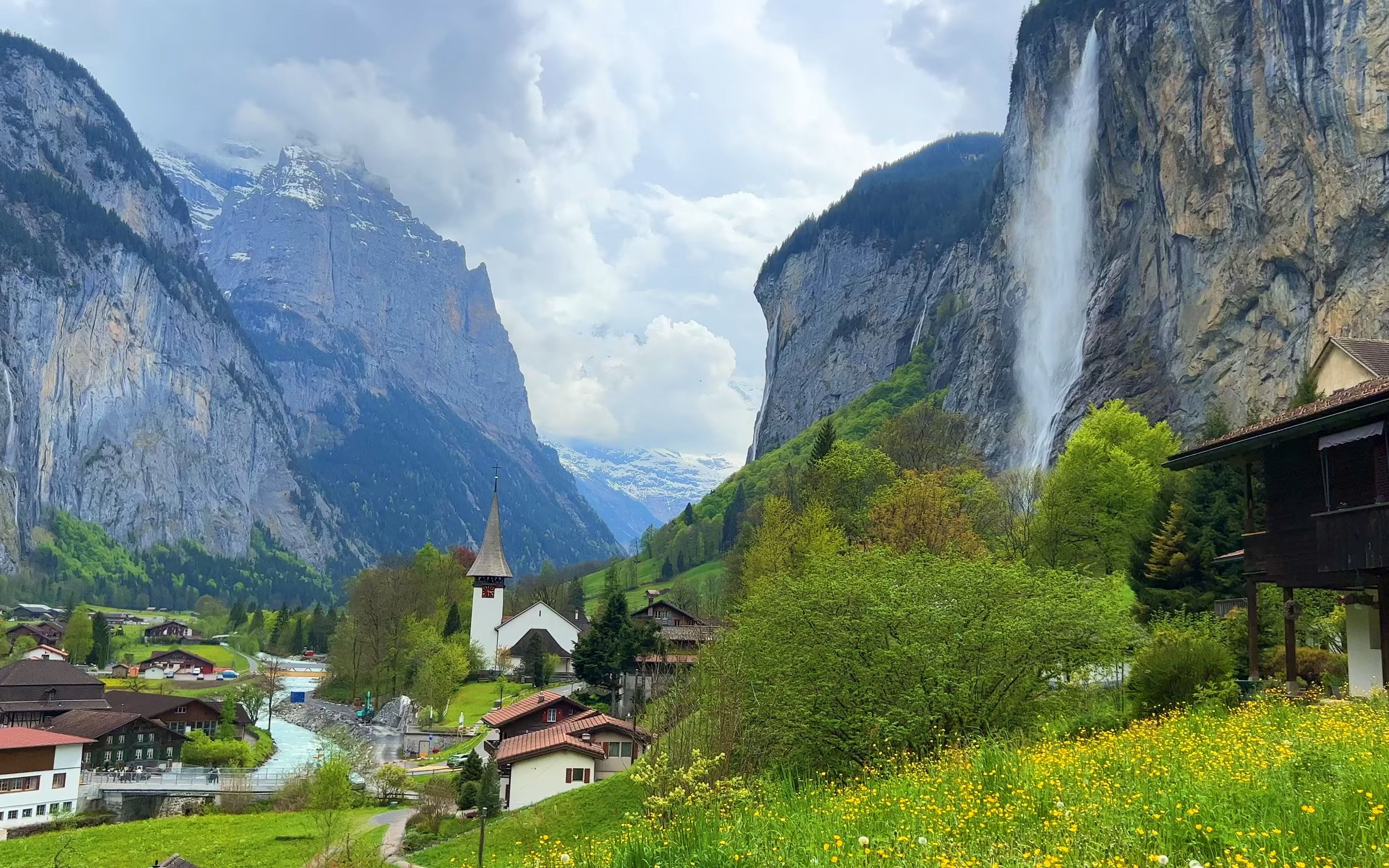 瑞士劳特布龙嫩雨后徒步游 4k - 人间天堂 - 最美丽的村庄