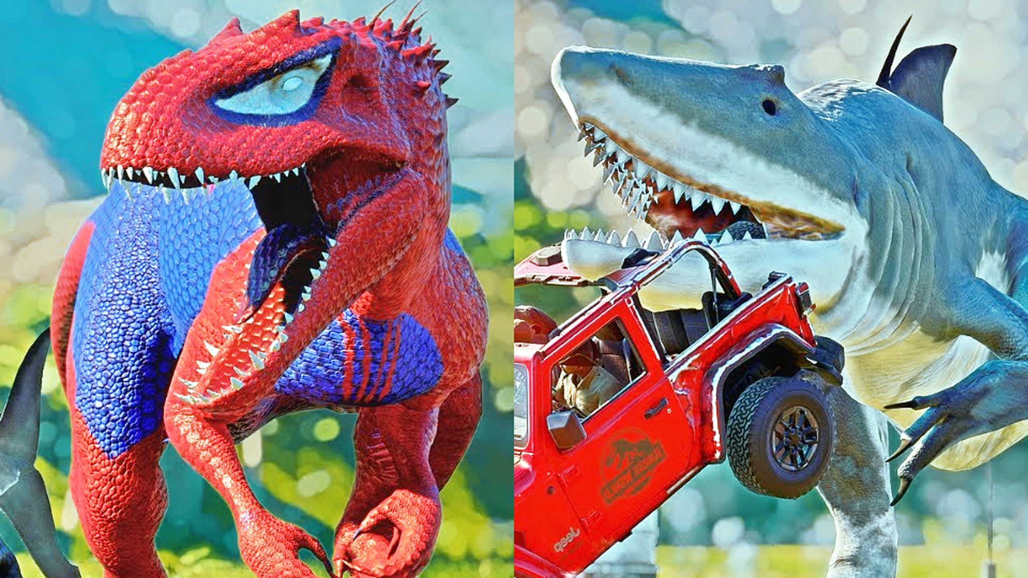 狂暴龙,鲨鱼王 ~ 侏罗纪世界进化