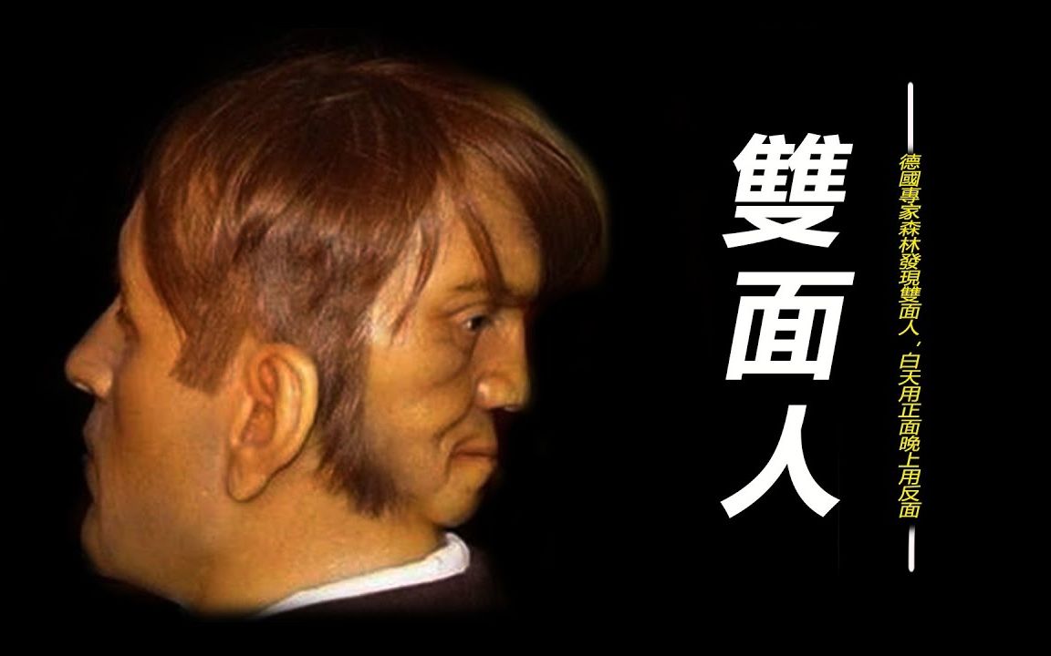 德国专家森林发现"双面人",一个头上两张脸,白天用正面,晚上用反面