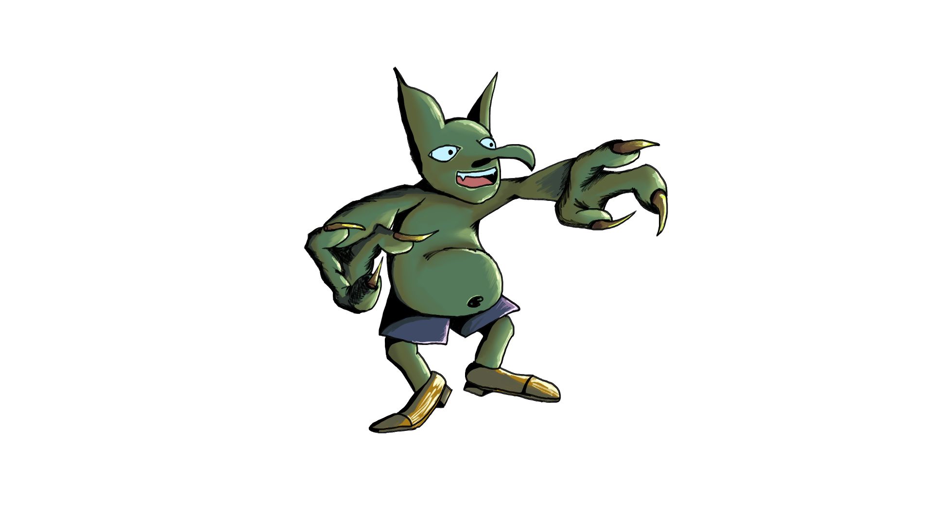 肚子大,鼻子长,浑身发绿,哥布林怎么画,就这么画