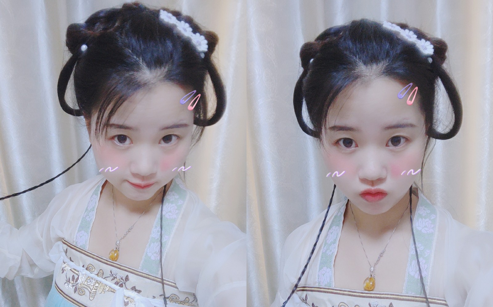 仿牛郎织女喜鹊发型衍生品无发包无发片无刘海对发量有点要求