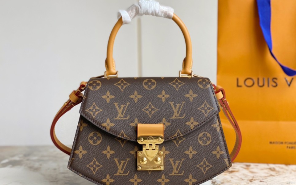 【lv m46548 tilsitt扇形包,經典拼色老花中古款,時尚