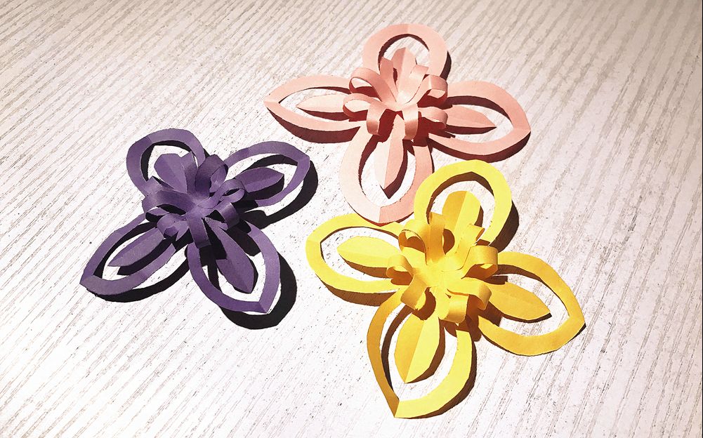 手工diy简单的立体花朵剪纸