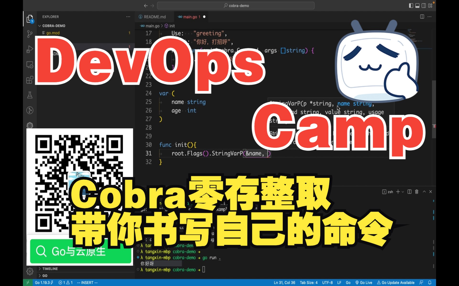 【DevOpsCamp训练营 】《Cobra零存整取》带你实现自己的命令行工具,增加你的自信心哔哩哔哩bilibili