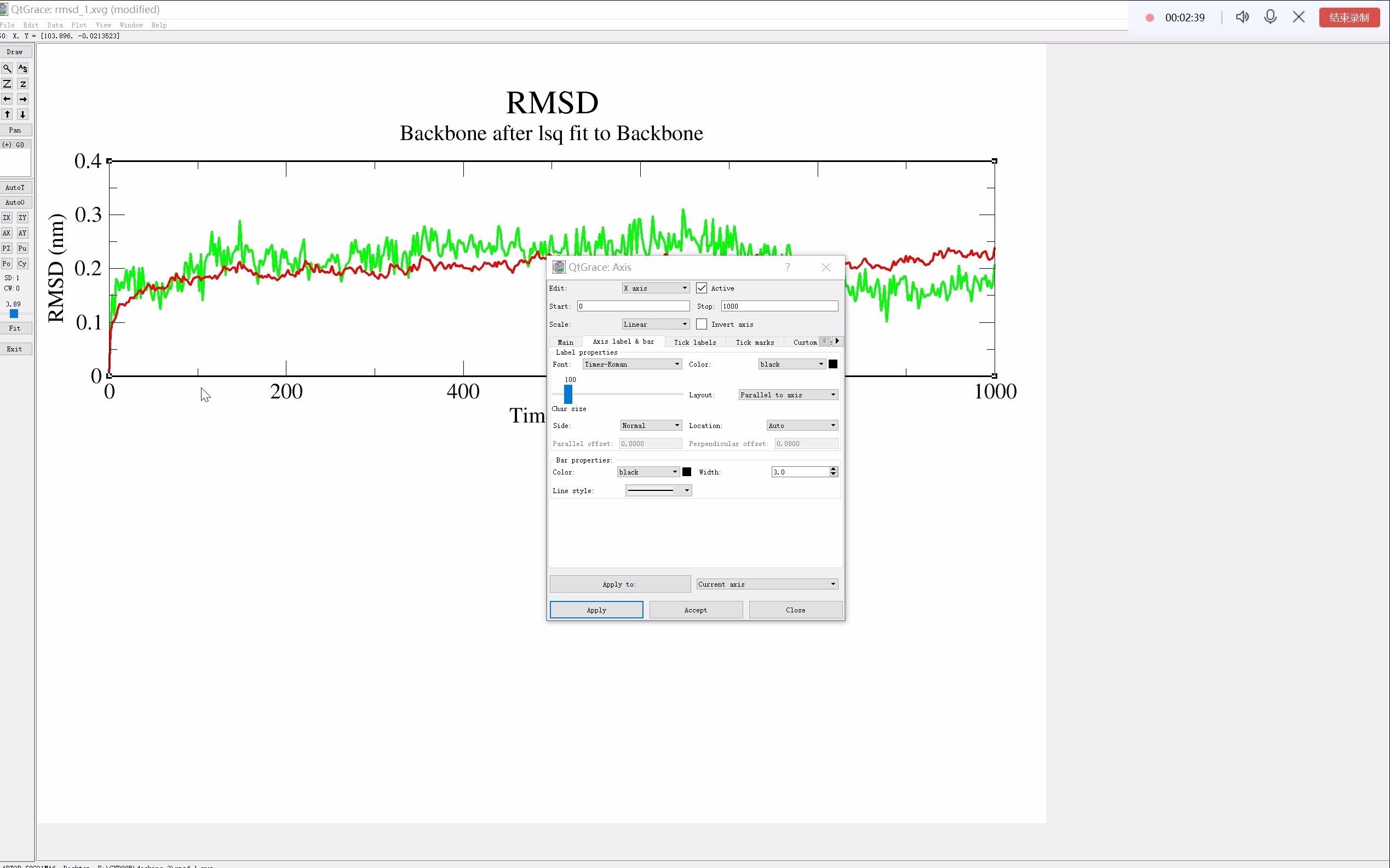 xmgrace对gromacs得到的xvg曲线进行修饰_哔哩哔哩_bilibili