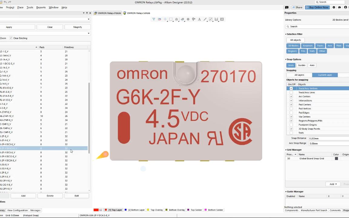 【封装库简介】17. 欧姆龙(OMERON)继电器PCB封装库哔哩哔哩bilibili