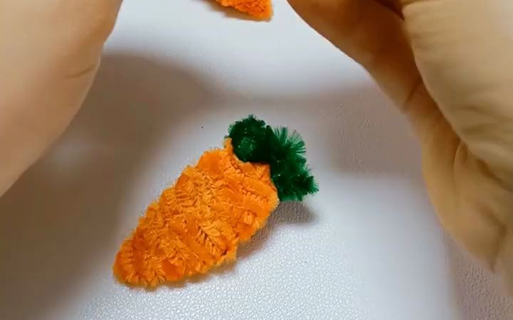 【缠花教程】扭扭棒制作胡萝卜发夹发卡制作教程超容易