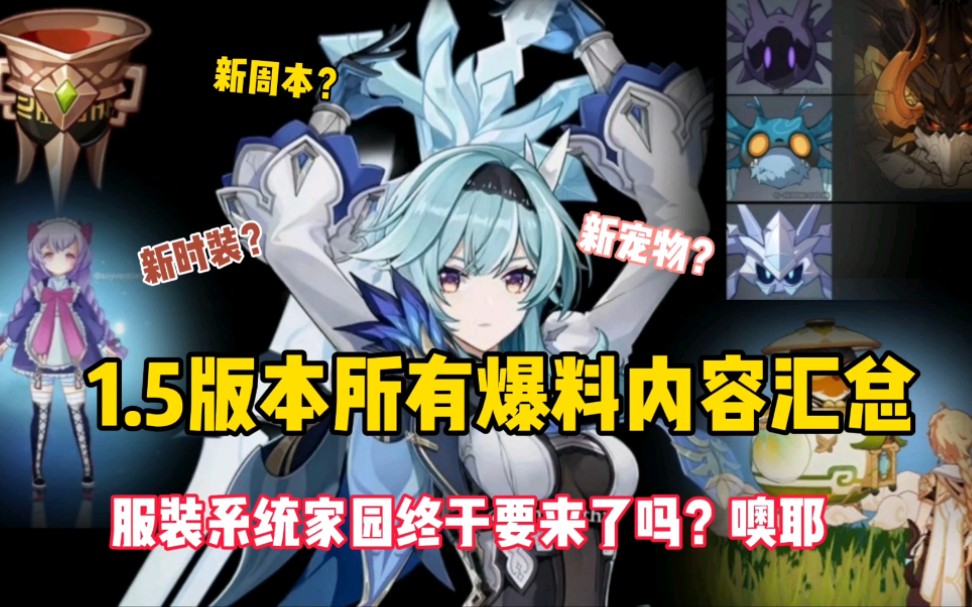 【原神】1.5版本所有爆料汇总!新宠物?新圣遗物?新家园!新时装系统!