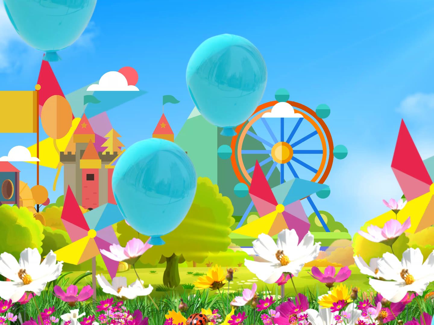 (wit63)少儿卡通梦想追梦大梦想家天空气球舞蹈led大屏幕背景视频8