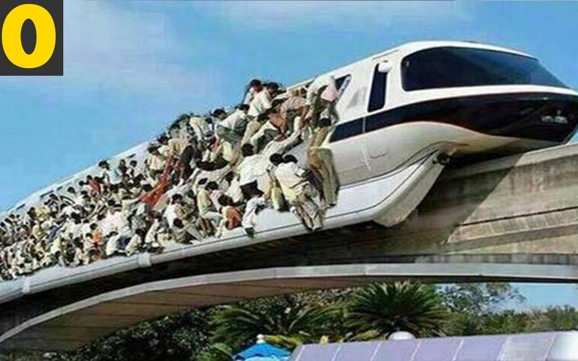 世界10大最不可思议的单轨列车,印度的亮了.@油兔不二字幕组