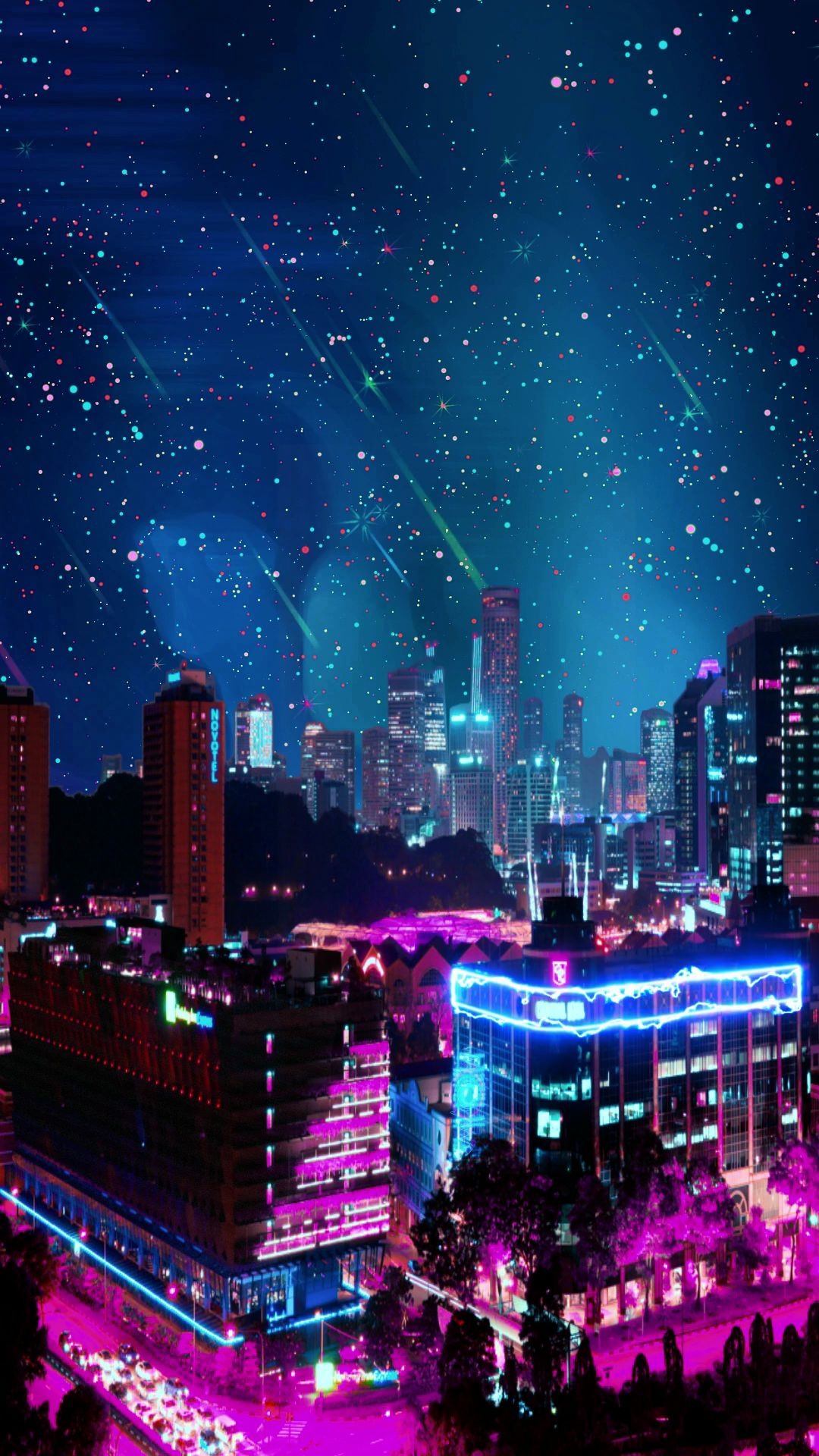 cyberpunk风格城市夜景