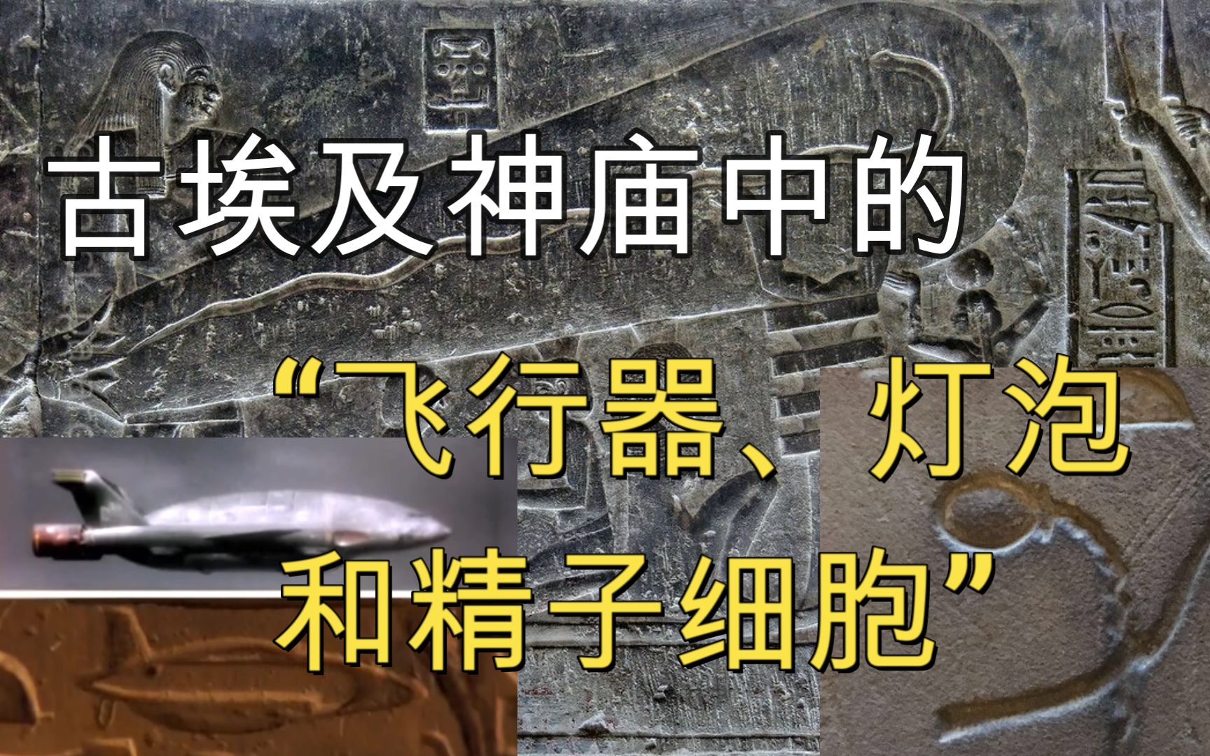 古埃及神庙中的"飞行器、灯泡和精子细胞",神秘的埃及象形文字哔哩哔哩bilibili