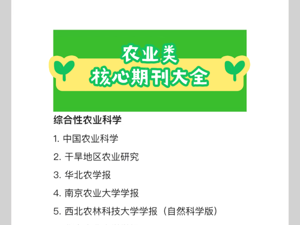 给农学专业宝子们准备了农学类期刊大学,请把你们辛苦炸出来论文找个