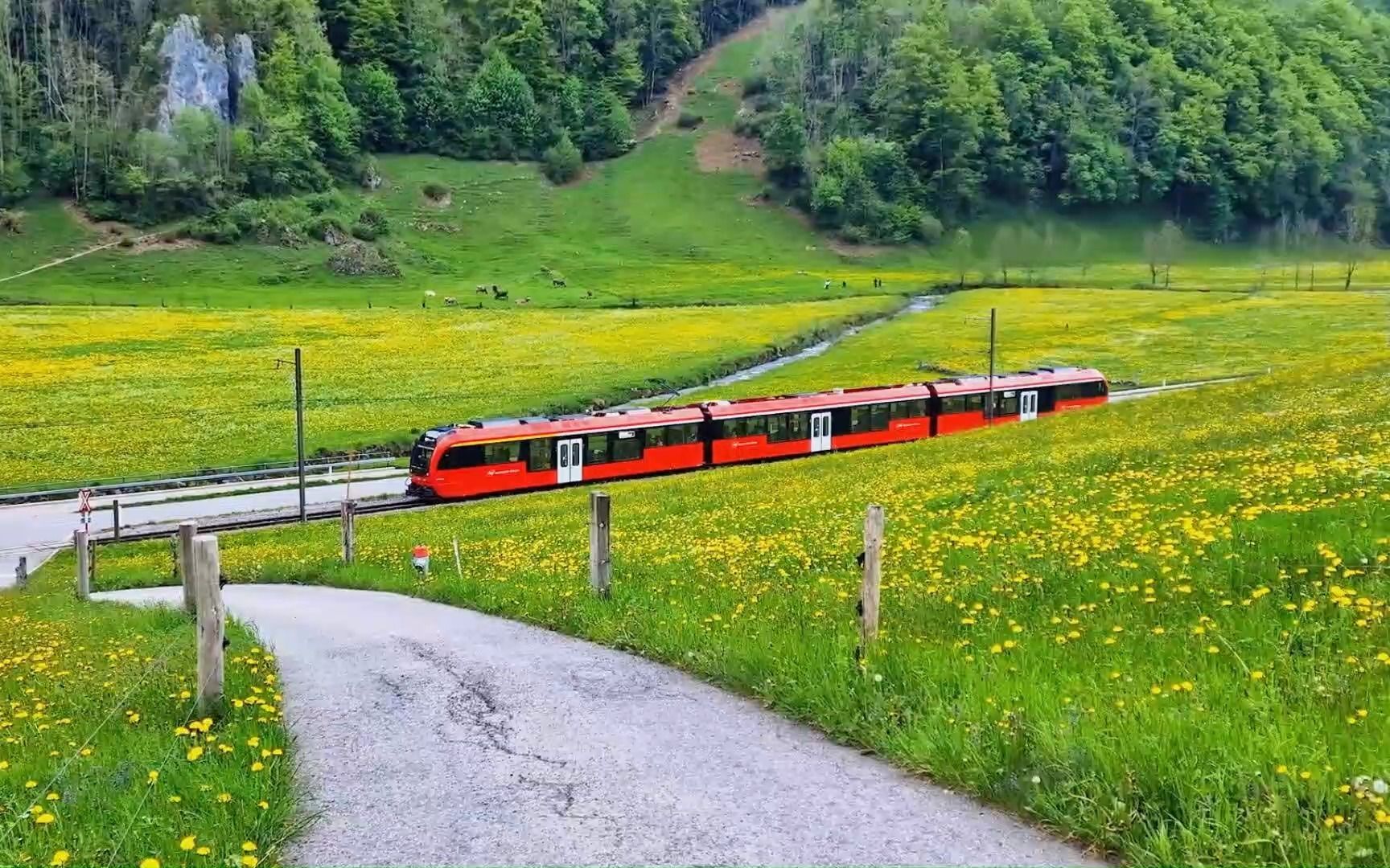 搭上春天的列车,去瑞士看雪山与野花吧!