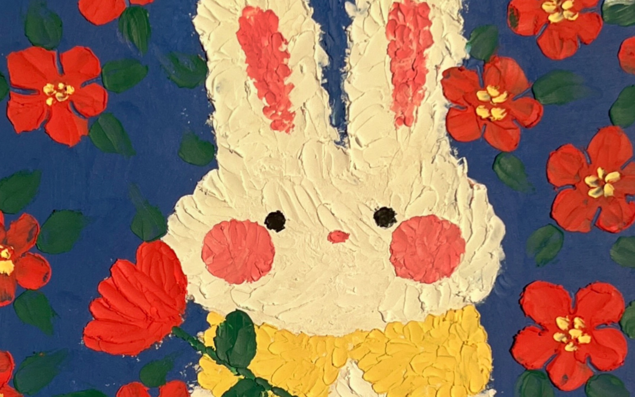 可爱油画兔兔壁纸图片