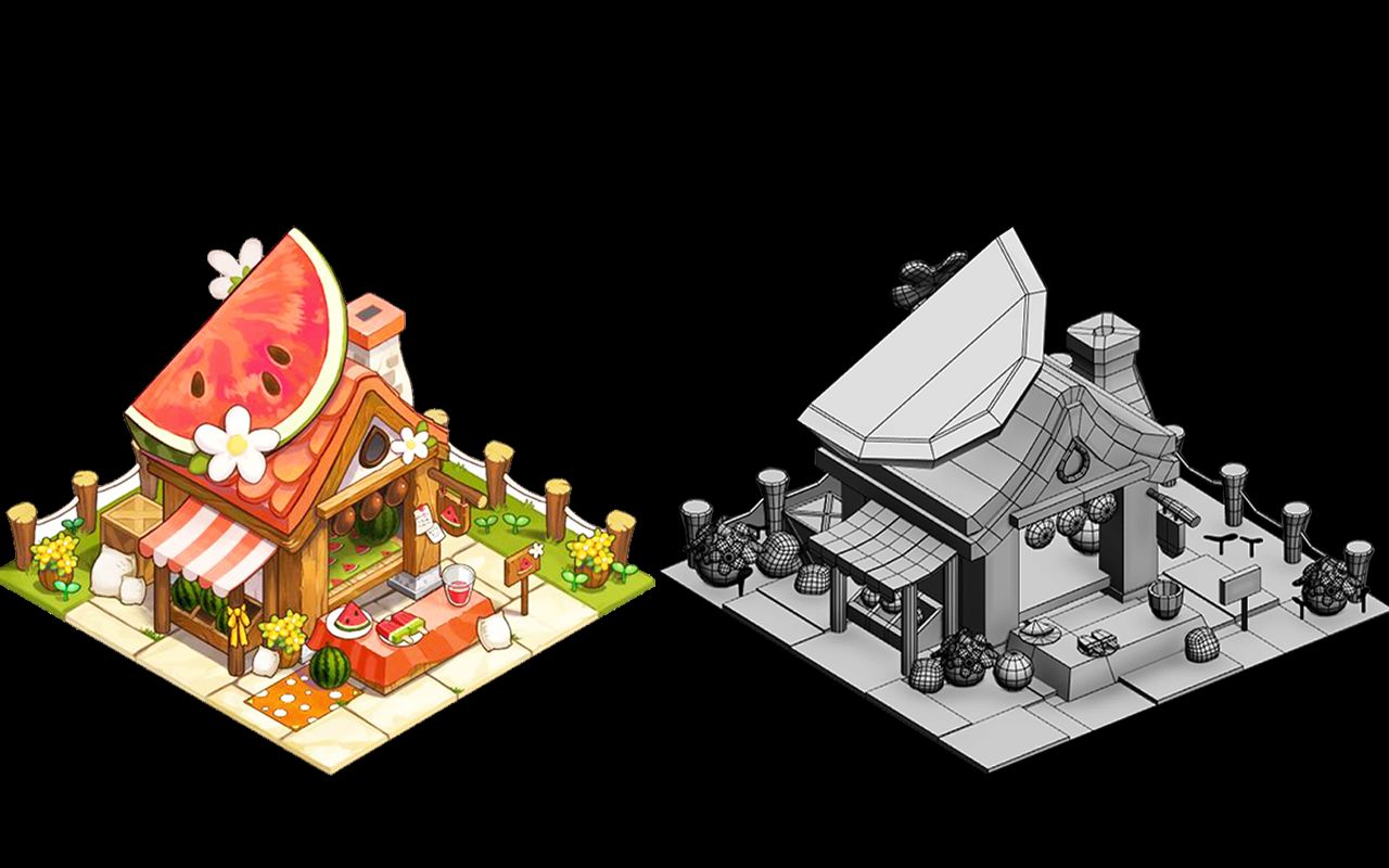 【3dmax场景建模】卡通风格简单房屋模型搭建思路-游戏场景建模教程