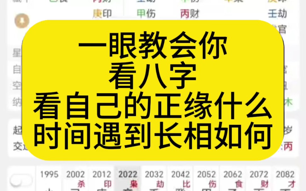 一眼教会你看八字,看自己的正缘什么时间遇到,长相如何哔哩哔哩bilibili