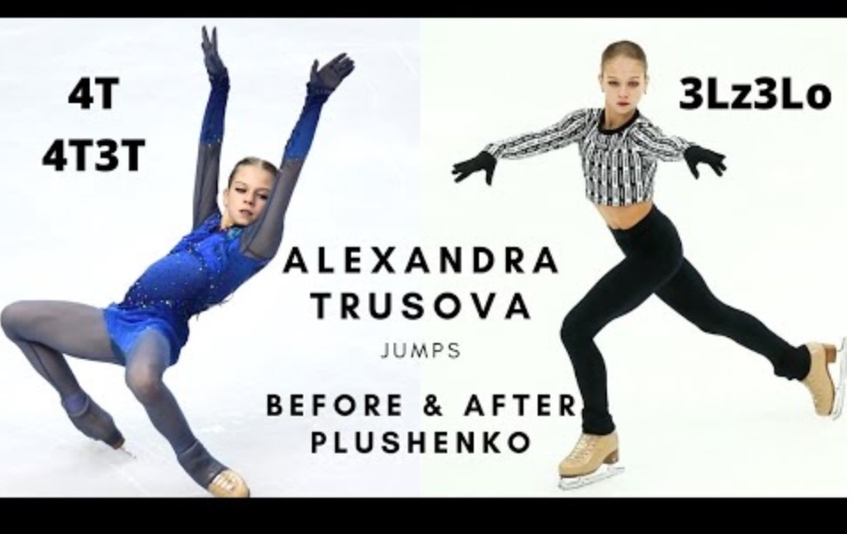 花滑莎莎跳跃比较面姐vs普皇alexandratrusova进入普鲁申科组后的变化