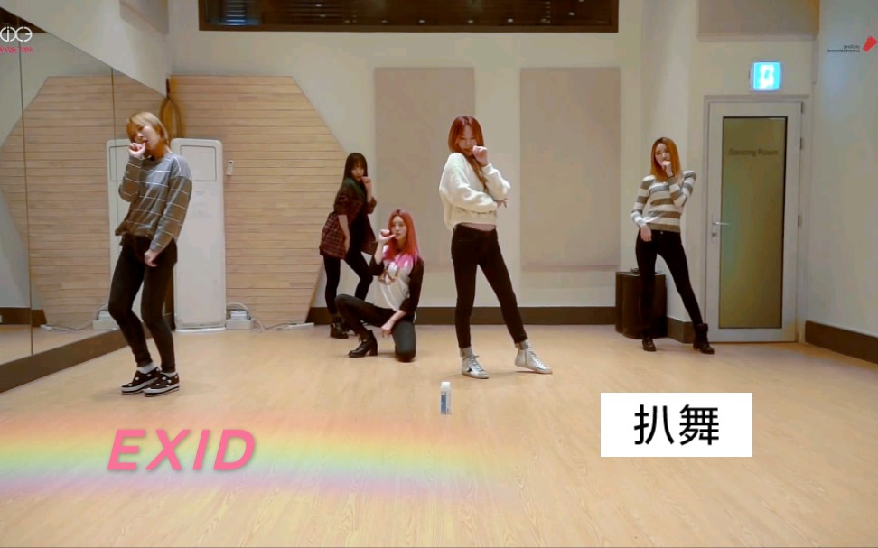 [图]【投屏扒舞】EXID- HOT PINK 练习室 镜像慢速版 扒舞自学