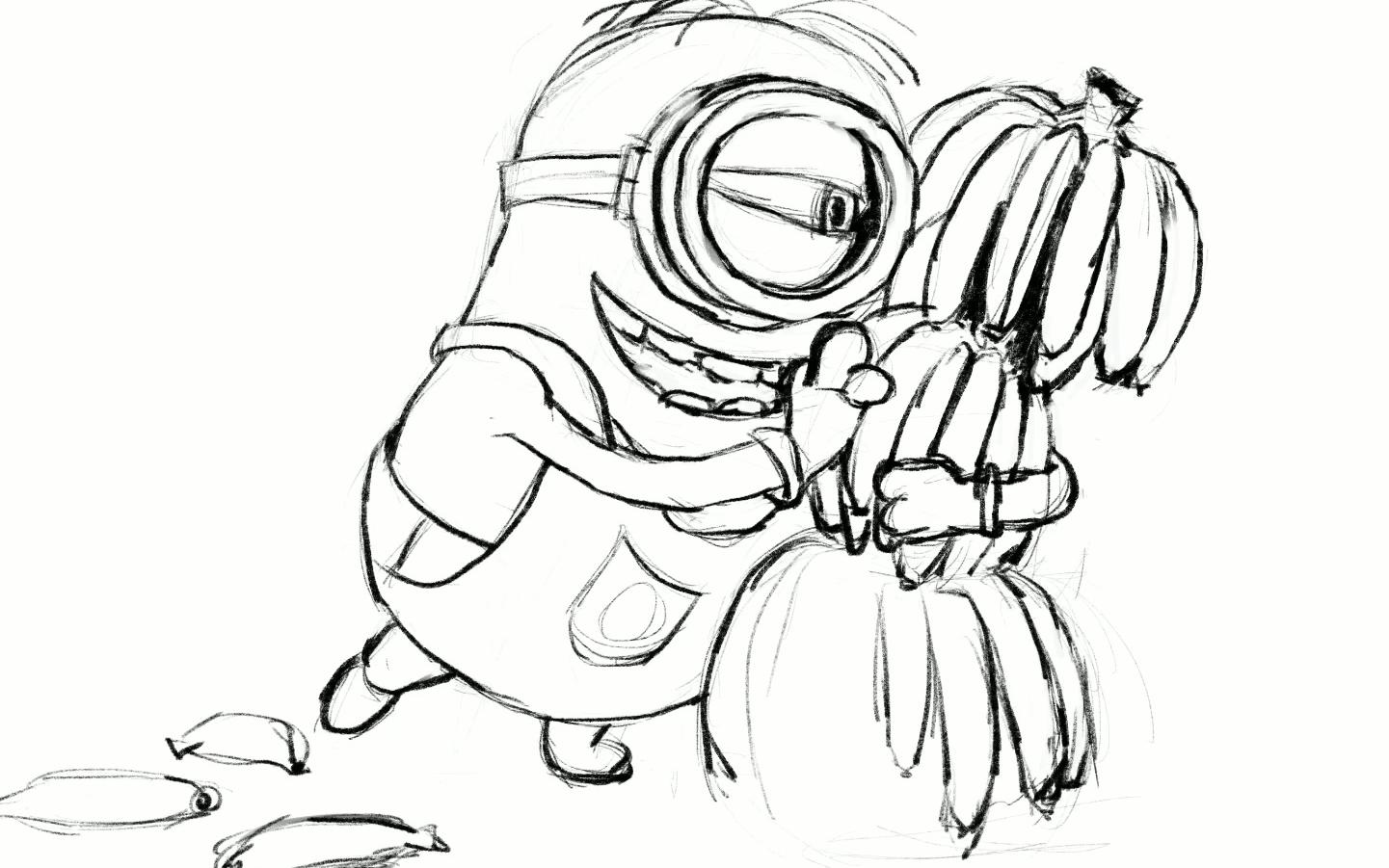 小黄人绘画过程