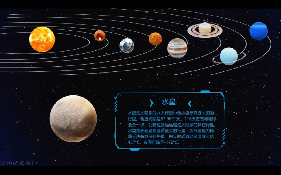 PPT技巧,制作八大行星介绍,像这样点哪个星球,哪个星球就平移下来的动画,你知道怎么做的吗?很简单,快来跟我一起学习吧!#学习资源 #ppt教程...