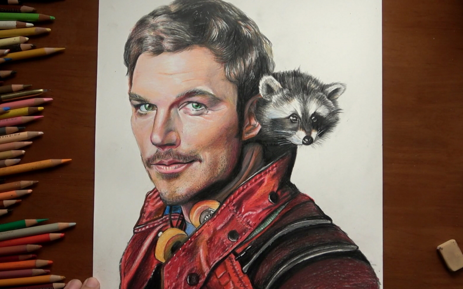 手绘彩铅10.银河护卫队 星爵