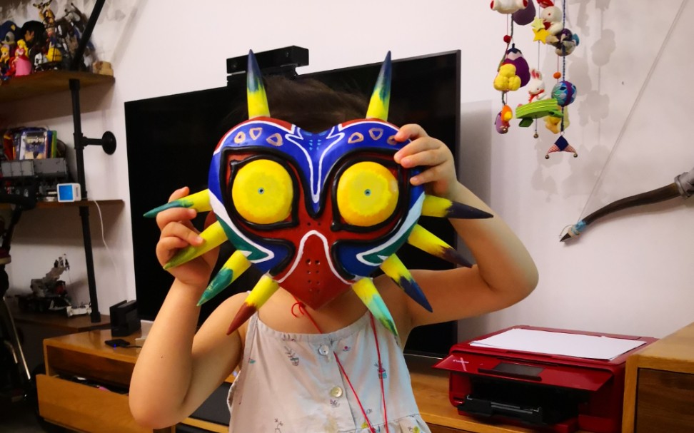 给女儿手工打造塞尔达荒野之息神器梅祖拉/魔吉拉面具majoras mask
