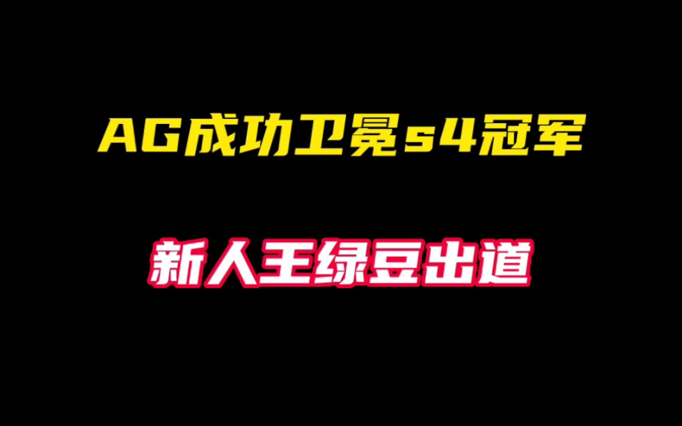 AG成功卫冕s4冠军,新人王绿豆出道电子竞技热门视频