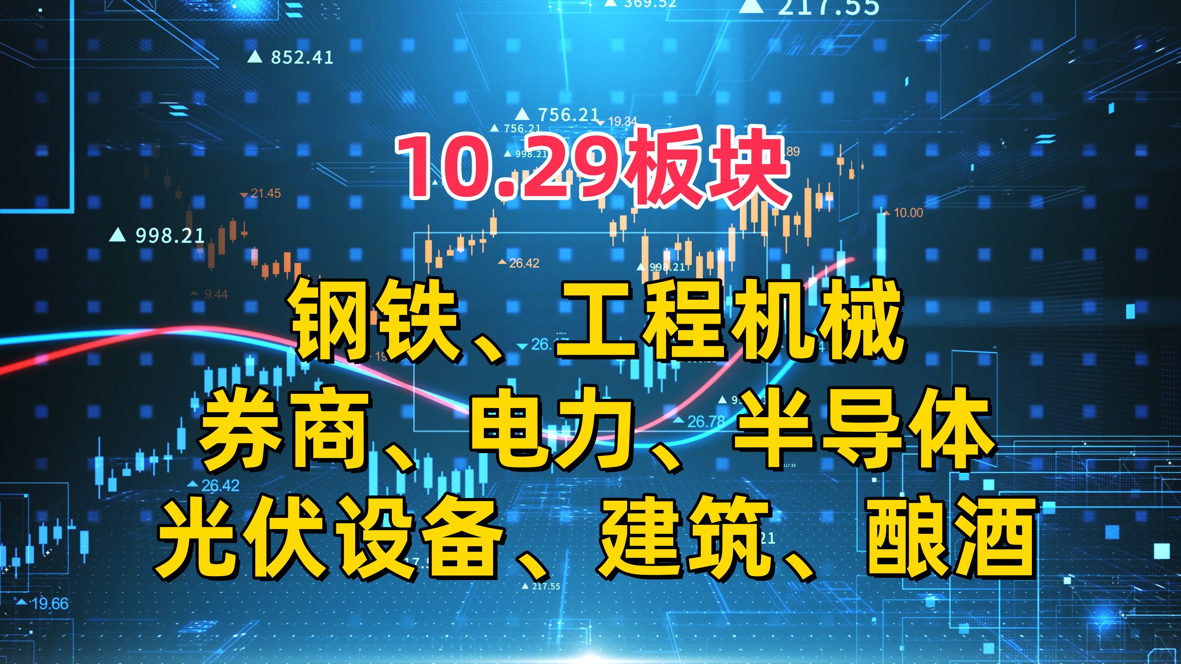 10.29板块,钢铁、工程机械、券商、电力、半导体、光伏设备、建筑、酿酒哔哩哔哩bilibili