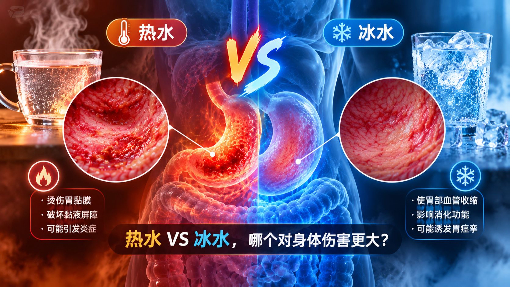 冰水和热水哪个更伤胃？真相出乎意料