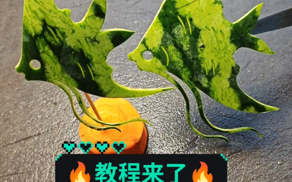 瓜皮雕刻小鱼教程哔哩哔哩bilibili