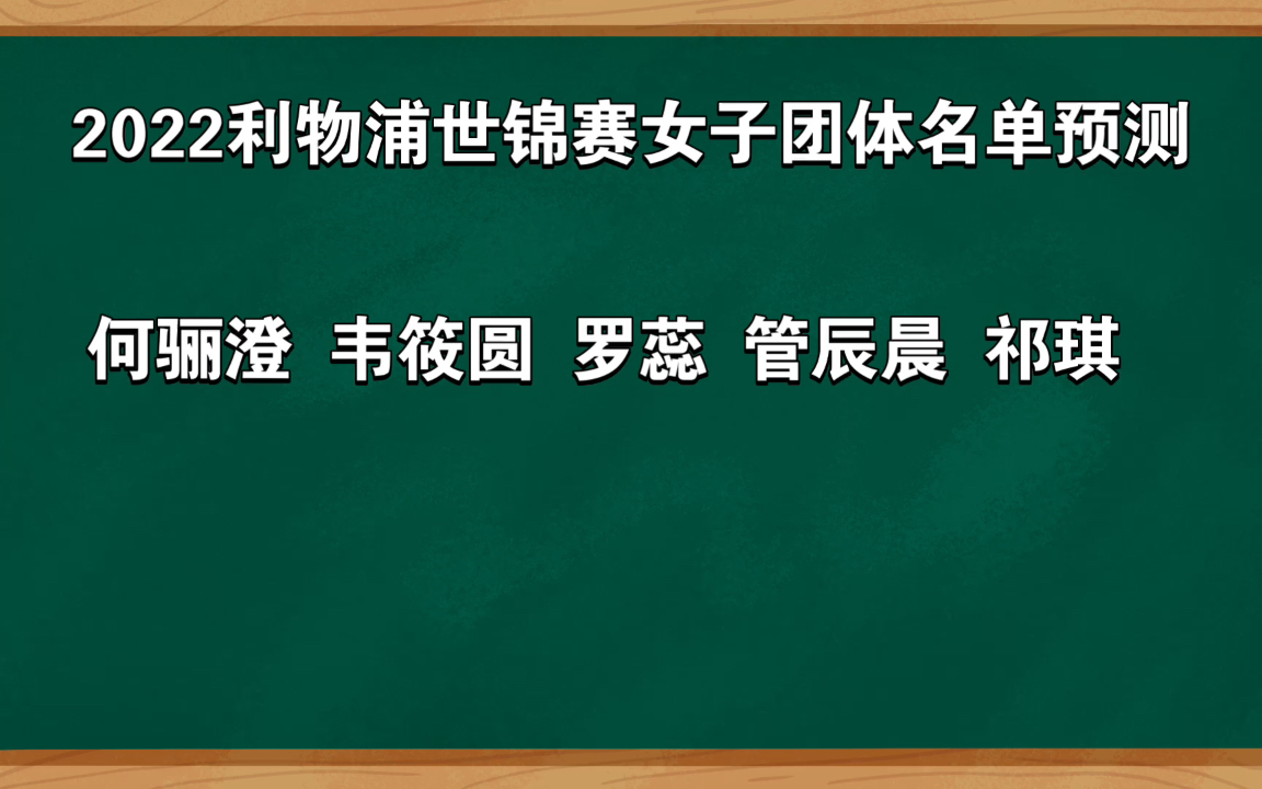 2022利物浦世锦赛女子团体名单大预测上哔哩哔哩bilibili