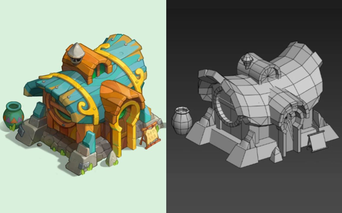 【3dmax建模】次世代小房子建模教程,零基础模型布线教学