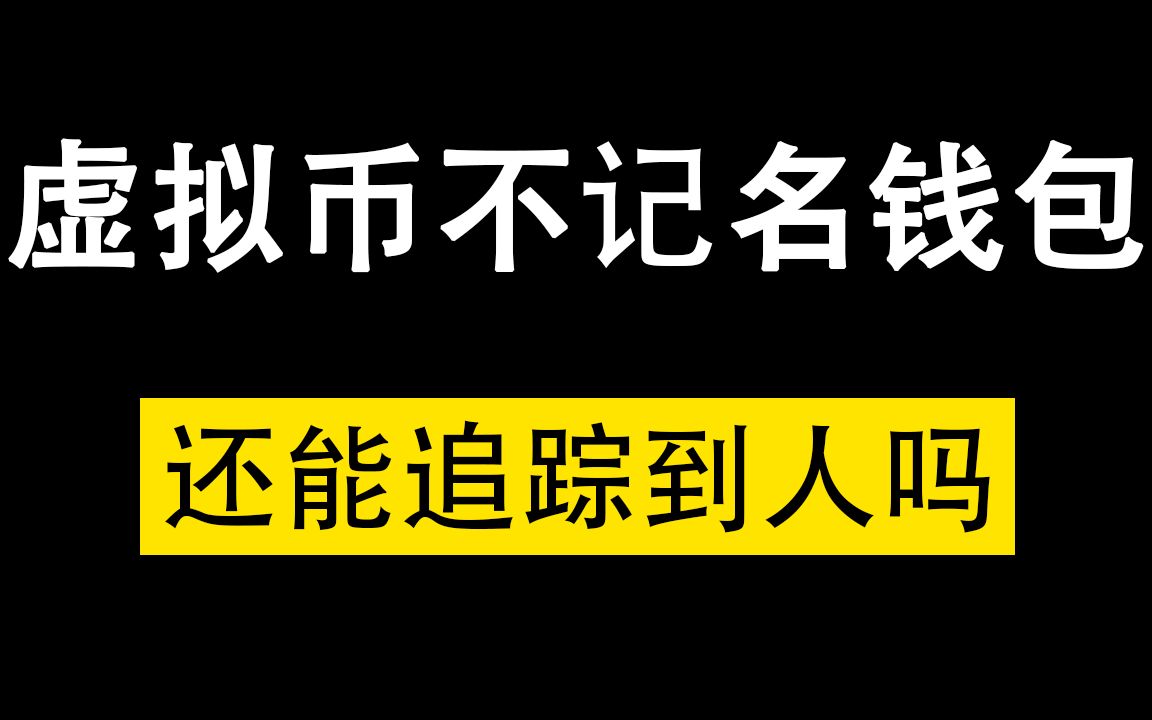 虚拟币不记名钱包,还能追踪到人吗哔哩哔哩bilibili