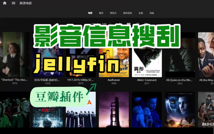 Jellyfin 影视信息搜刮 豆瓣插件哔哩哔哩bilibili