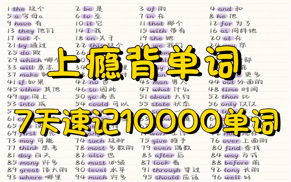 [图]遗忘率低于1%的背单词方法，每天20分钟 词汇量暴涨10000+！刷爆英语5000词（零基础，英语4500词速记）零基础专升本四级六级考研雅思托福GRE商务单词