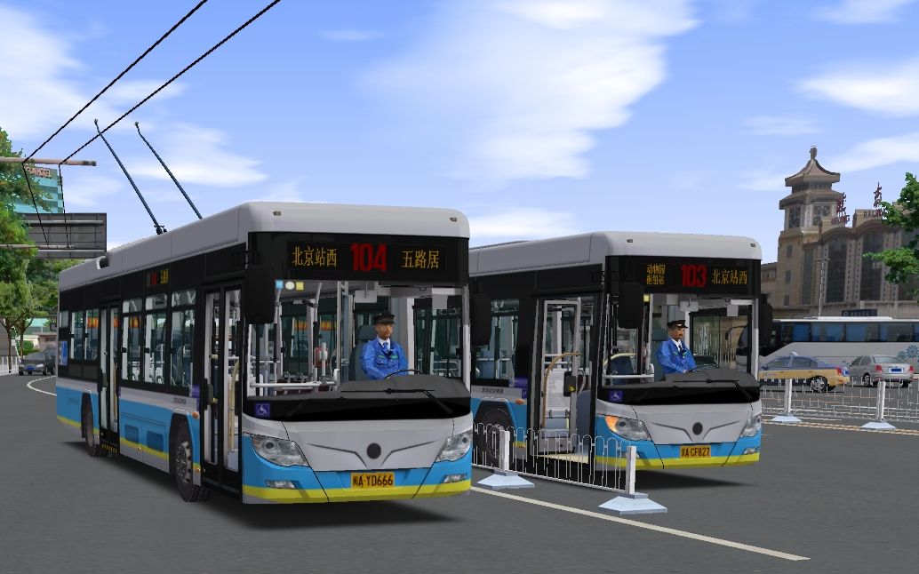 【omsi2】巴士模擬2 北京市dlc 駕駛福田無軌電車行駛在104路(五路居