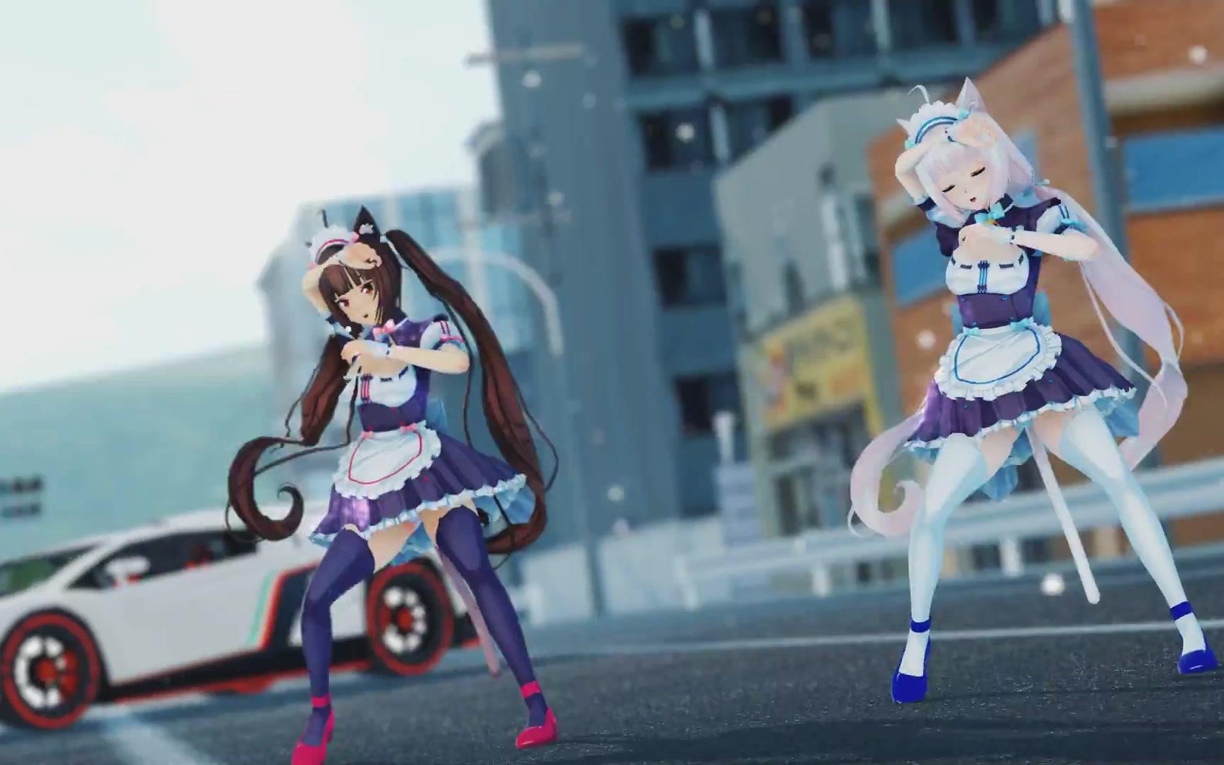 【1080p mmd】chocola vanilla elect_哔哩哔哩 (゜-゜)つロ 干杯