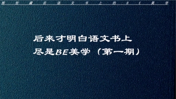 [图]那些年我们的语文课文，后来才明白语文书上尽是BE美学