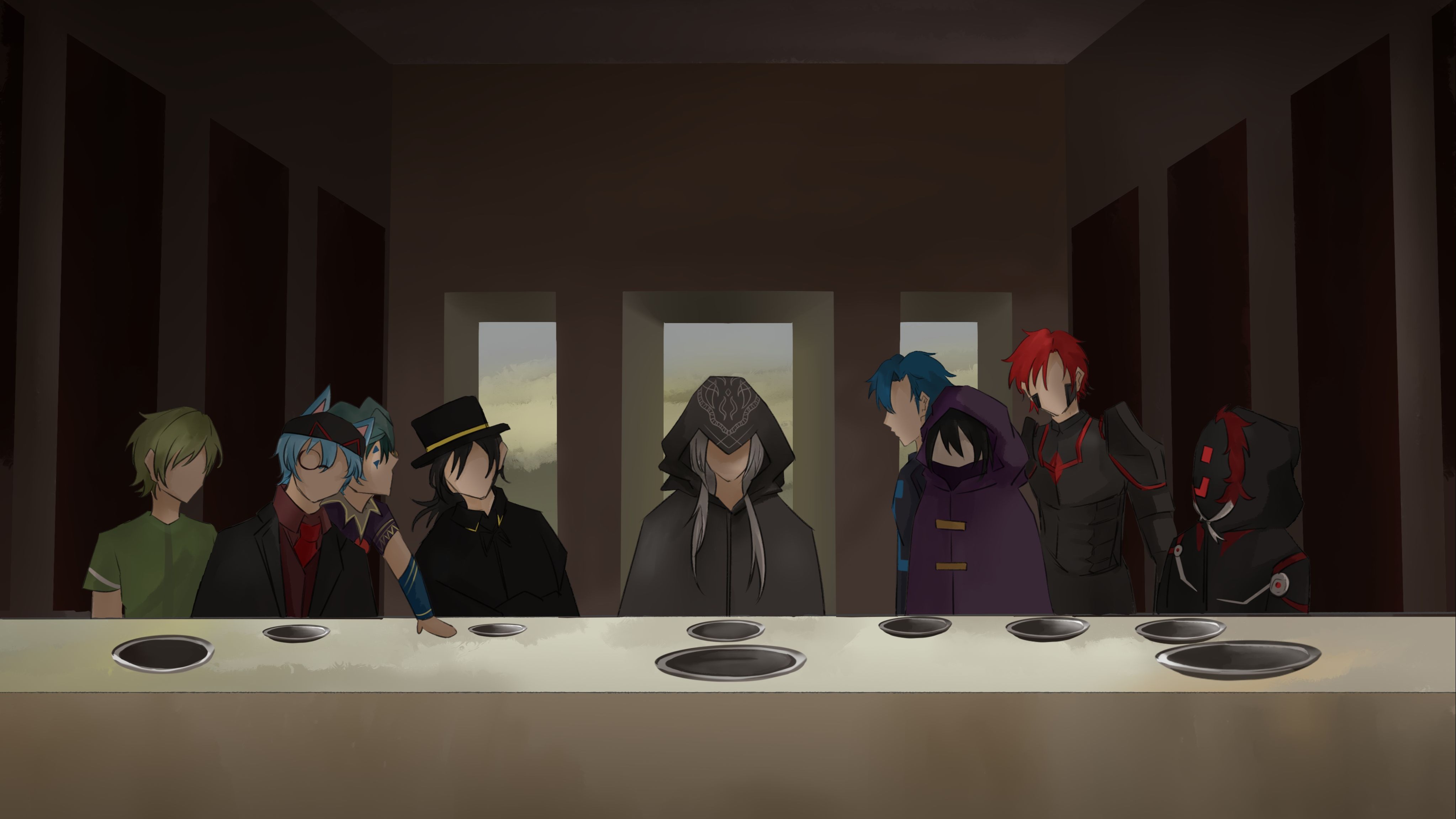 致【方块学园】九周年 紫罗兰群像向手书