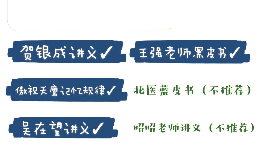 [图]答疑06 | 西医综合基础阶段参考书介绍及推荐（贺银成讲义 傲视天鹰记忆规律手册 吴在望老师讲义 昭昭老师讲义 北医蓝皮书 王强老师黑皮书）