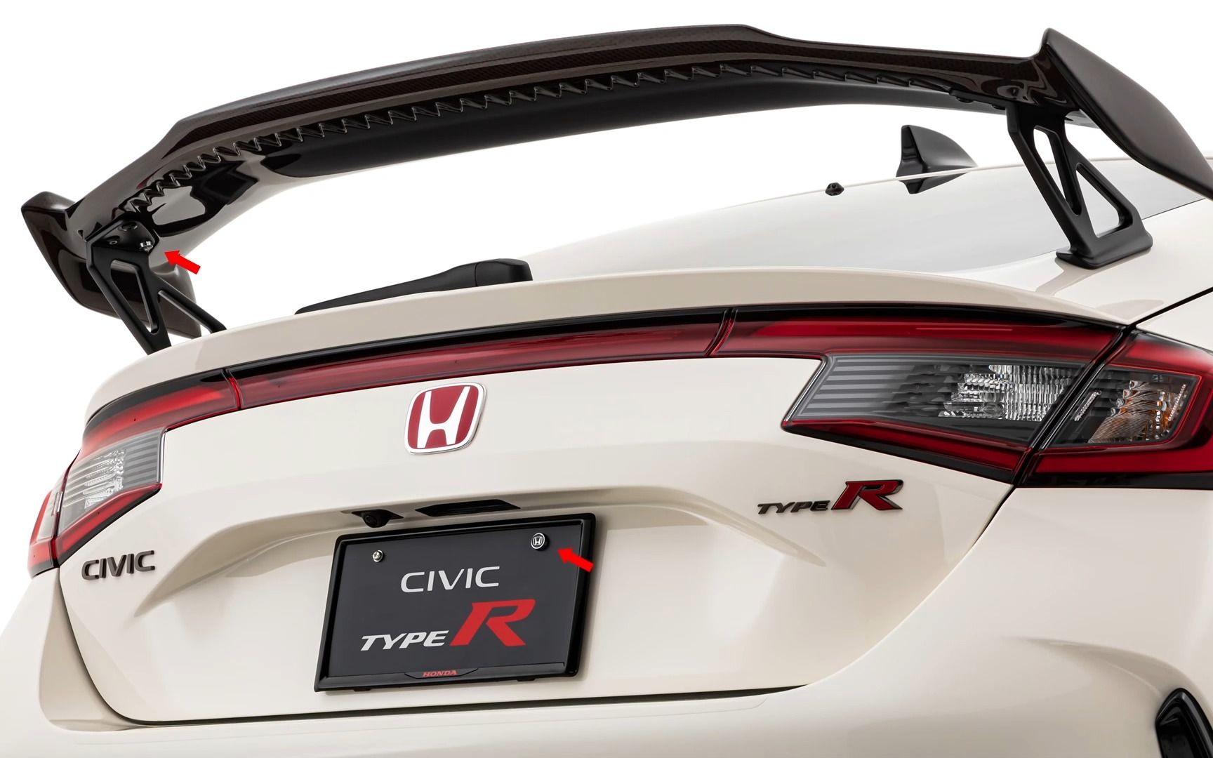 【本田纯正用品】思域type r fl5日版原厂碳纤维尾翼&车牌专用防盗