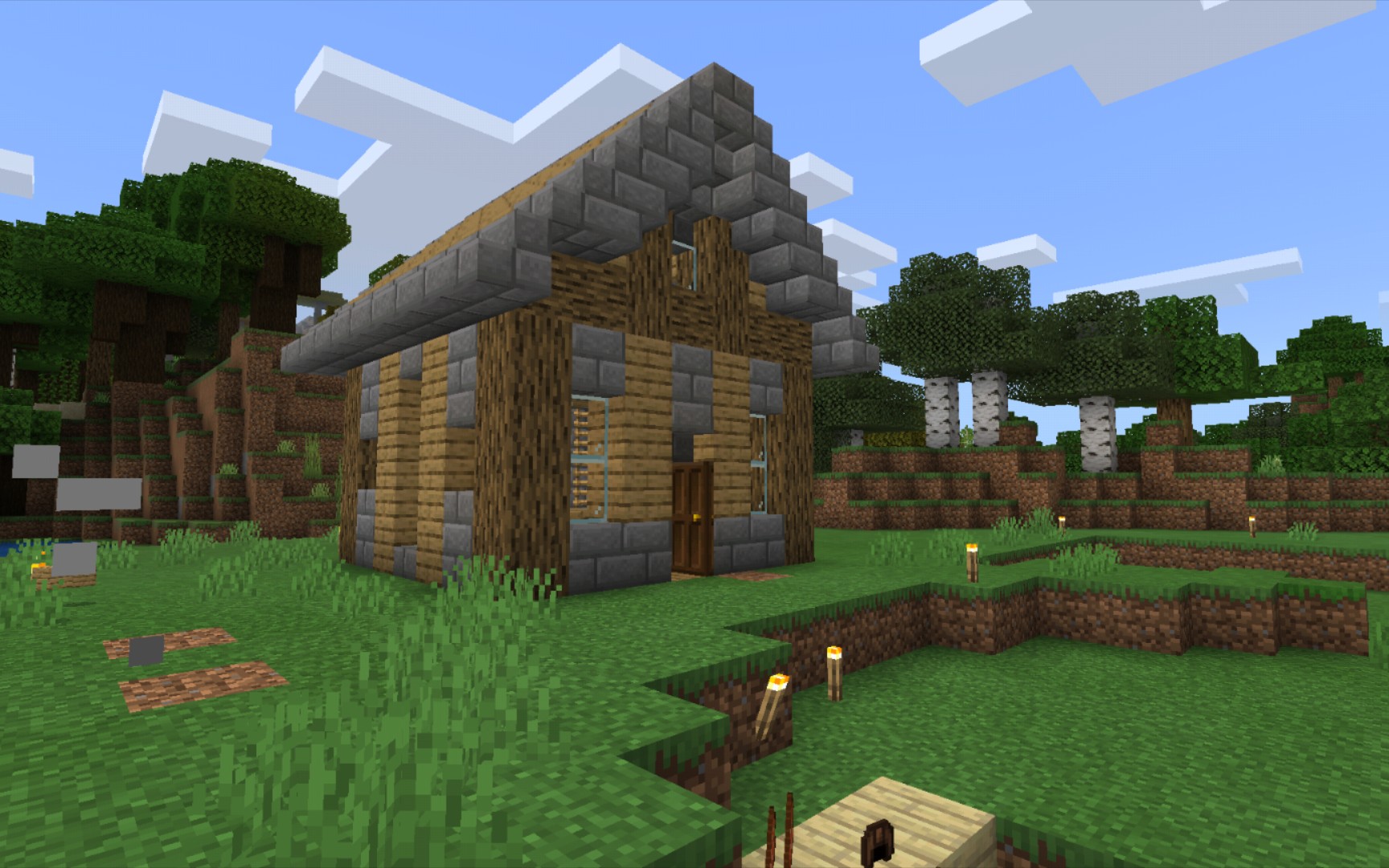 我的小房子～ 我的世界原版生存#3_我的世界_实况解说