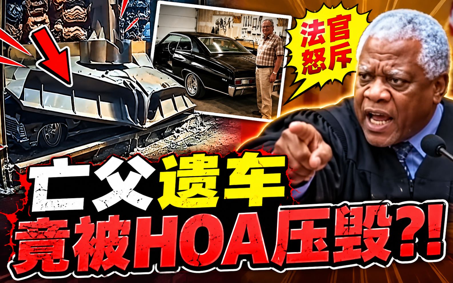 男子已故父亲留下的1967年雪佛兰Impala，竟被HOA当废车拖走压毁！法官当庭怒斥！