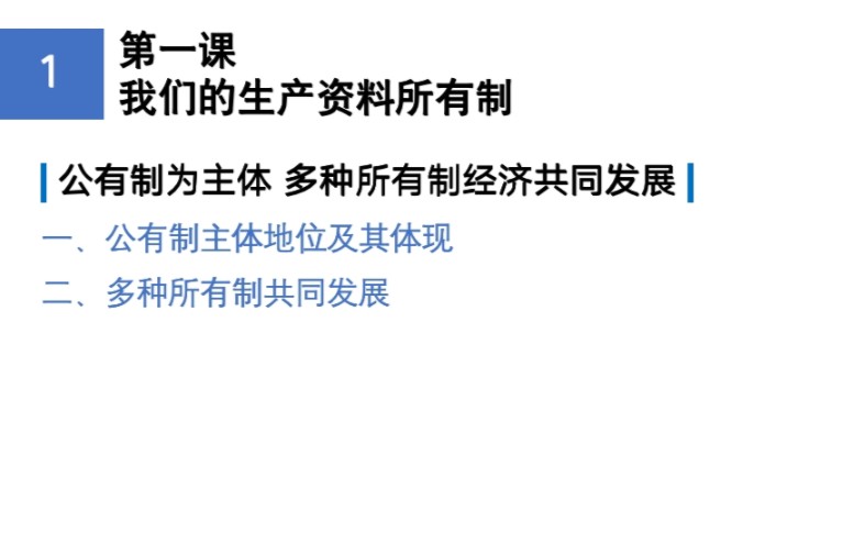 [图]学考复习：政治必修2第一课《1.1公有制为主体多种所有制经济共同发展》