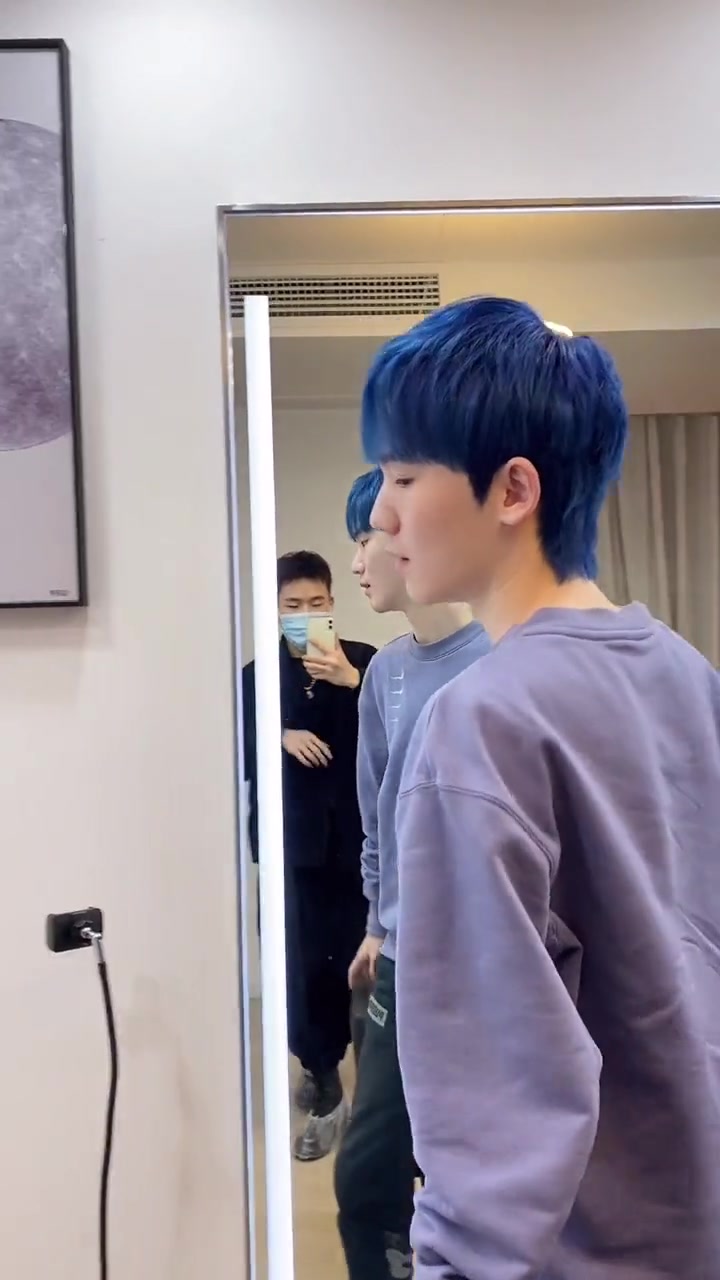 学生党吹干就好看的发型  #发色 海蓝色 #男士发型  #发型设计