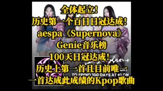 Download Video: 全体起立！历史第一个百日日冠达成！aespa《Supernova》，Genie音乐榜，100天日冠达成！历史上第一首且目前唯一一首达成此成绩的Kpop歌曲！