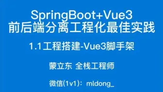 1.1SpringBoot+Vue3最佳实践前端篇-工程搭建-Vue3脚手架