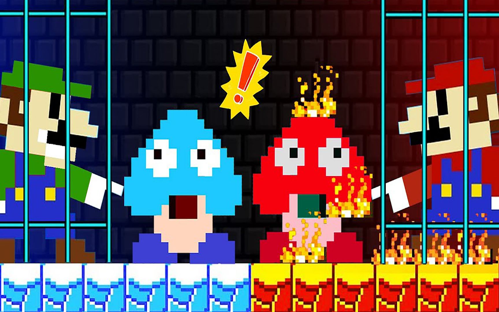 火焰元素马里奥vs寒冰元素路易基