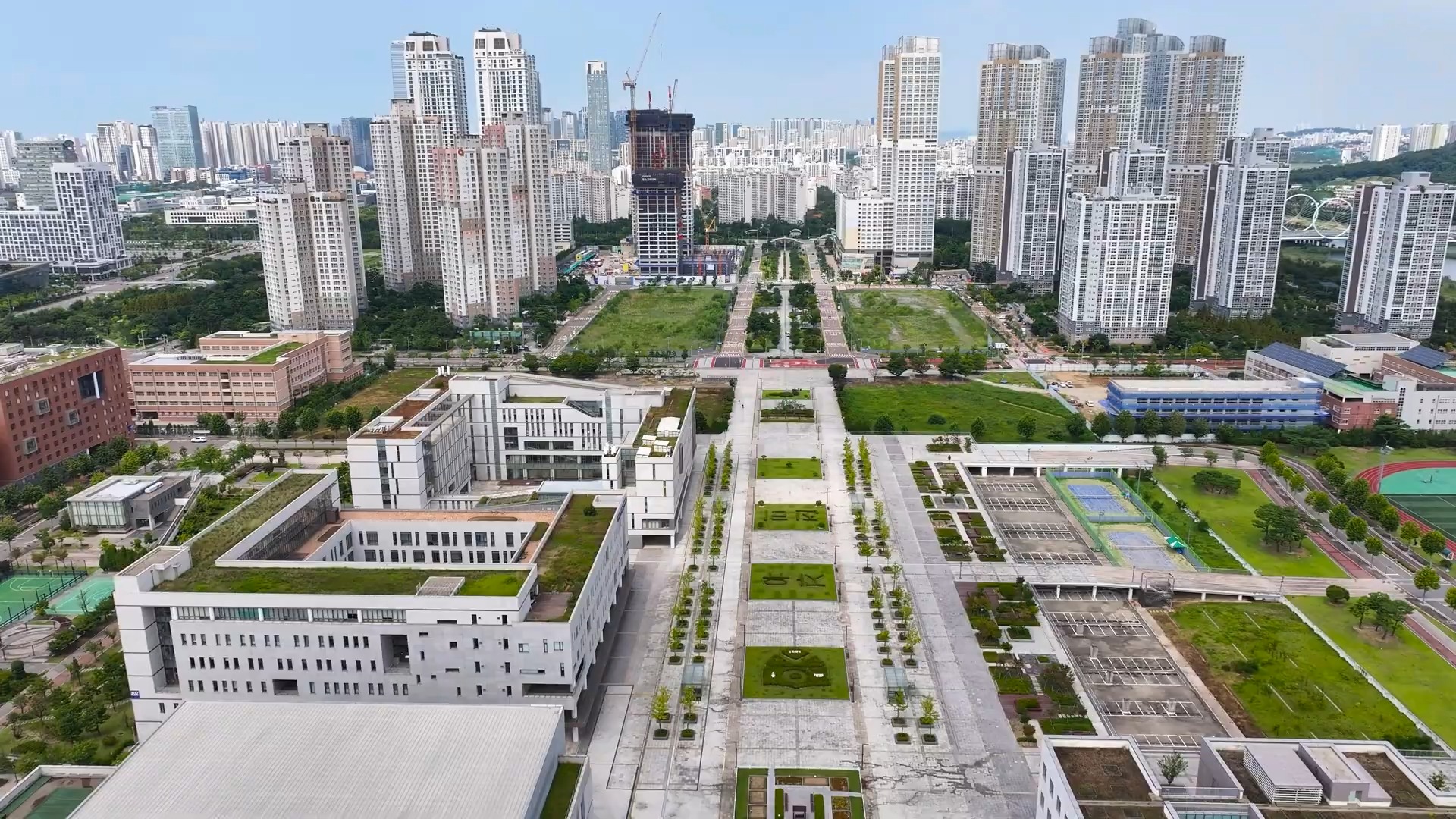 航拍 松岛 延世大学国际校区